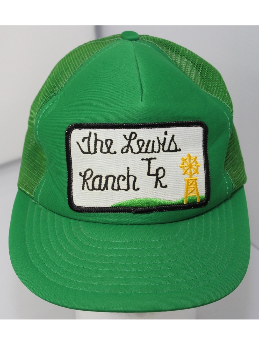 Vtg The Lewis Ranch Tlr Windmill Patch Trucker Hat California Headwear Cap Nwot